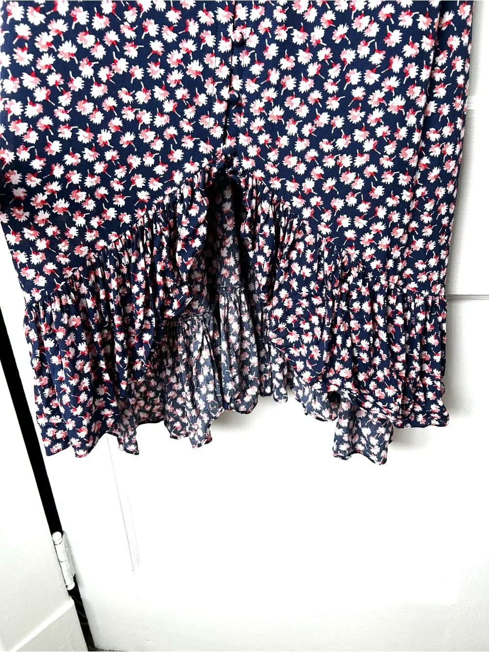 RAILS Navy Floral Slip Maxi Dress with Ruffle Hem
